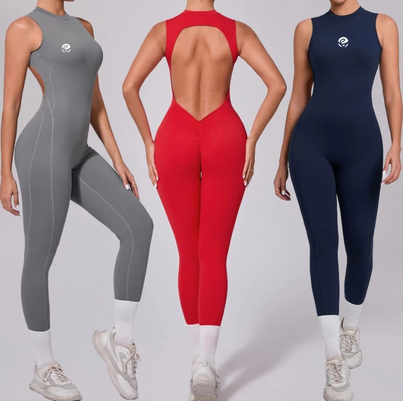 Womens One Pieces Yoga Bodysuit Workout Clothing Active Wear Yoga Sports Gym Jumpsuit