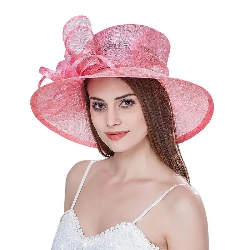 Fashion Church Hats Elegant Fancy Women Kentucky Derby Dress Cloche Sun Hat Fascinator Floral Tea Party Wedding Hat