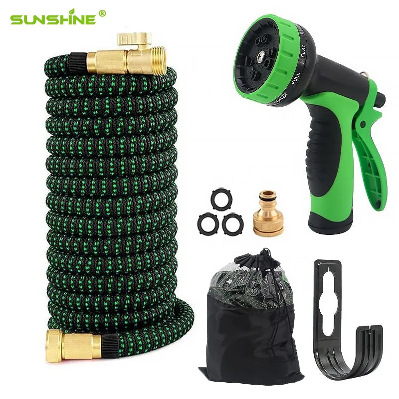 SUNSHINE Best Seller 100 Feet Expandable Flexible Garden Water Hose with Spray Nozzle