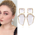 Fashion New Hot Golden Resin Irregular Drop Earrings for Women