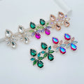 Trendy Glass Drill Rhinestone Geometric Stud Earrings Statement Colorful Crystal Fashion Earrings 2023 Jewelry