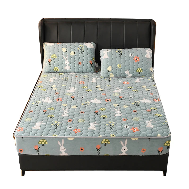 Hot Selling High-Quality Thick 100% Polyester Quilted Printed Bed Sheets Suitable for Hotel Living Quarters
