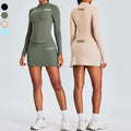 XW-TM0198Y Custom Yoga Long Sleeve Gym Corset Tops Activewear Fitness Tennis Shorts Workout Sports Lightweight 2 Piece Sets MegaBDM