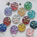 12mm Acrylic Ab Stones Flatback Glitter DIY Accessories Round Resin Beaded