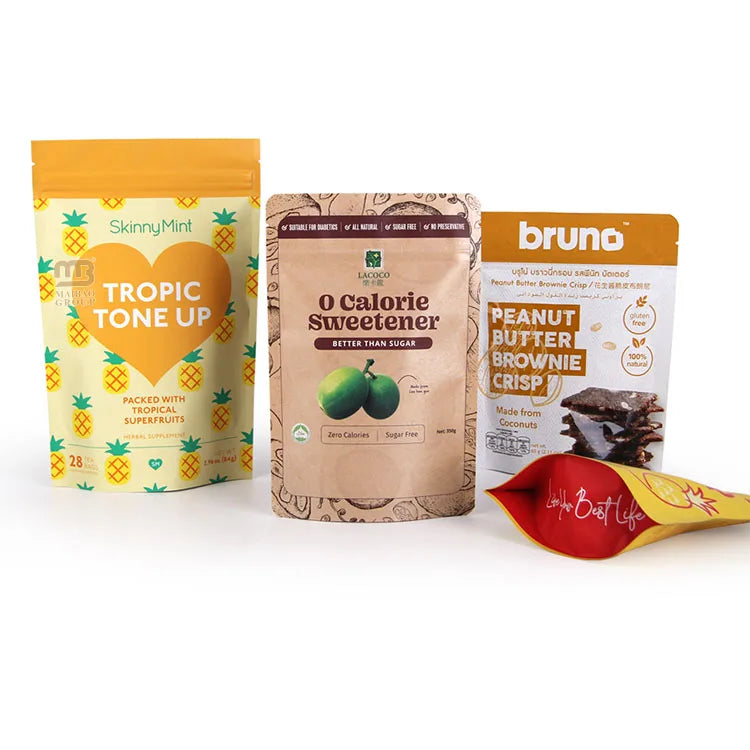 Stand up Pouch Food Packaging Bags Zip Lock Aluminum Plastic Bags
