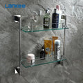 Bathroom Glass Shelf Wall Mounted Double Layer Glass Shelf MegaBDM
