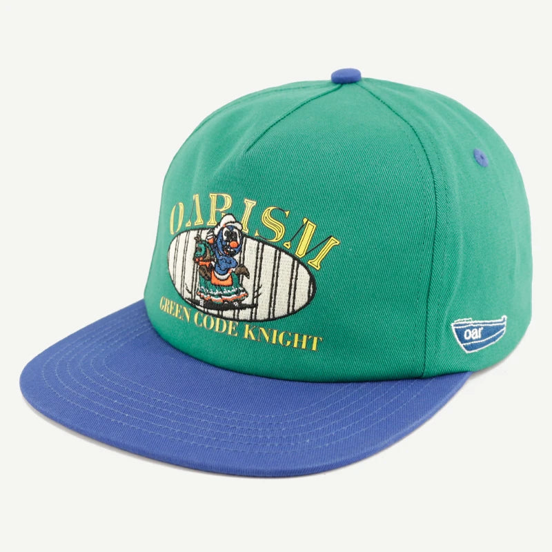 Custom Two Tone Soft Unstructured 5 Panel Embroidery Logo Flat Brim Hat Snapback Cap