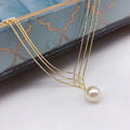 SC Hot Selling Geometric Gold Plated Necklaces Korean Style Shiny Multilayer Necklaces Elegant Pearl Pendant Necklaces for Women