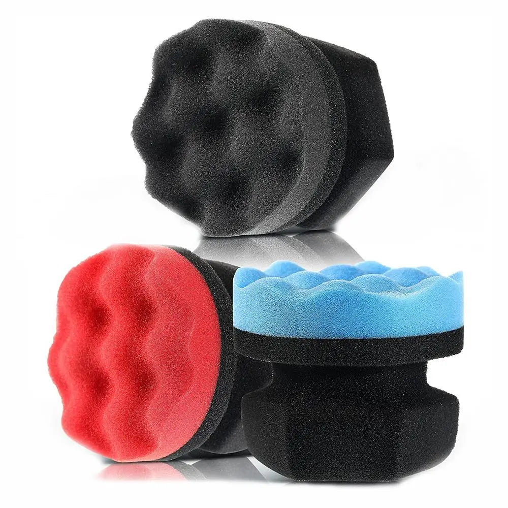 Upgraded Handheld Wheel Detailing Waxing Applicator Pad Foam Sponge Deeper Wave for Trim Tire Shine Gel Dressing