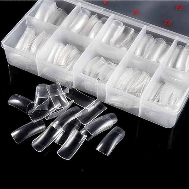 500pcs Stiletto French Acrylic False Nail Art Tips ABS Artificial Nail Supplies with 10 Sizes Artificial Nails Wholesale