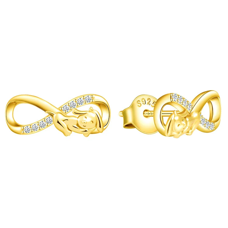 Wholesale Fashion 925 Silver Earring with New Puppy Zircon Gold Plated for Anniversary or Gift