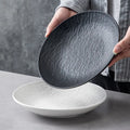 Wholesale Japanese Style Ceramic Plate Bowl Household Premium Sense Soup Plate New Western Food Creative Ceramic Dish Plate