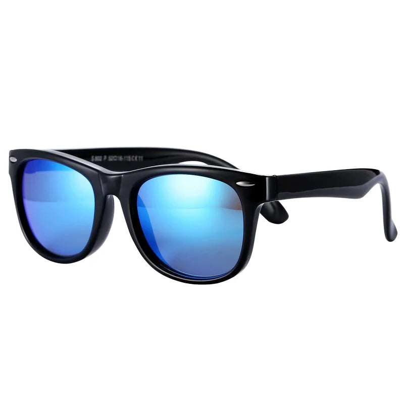 2025 Trendy Unisex Polarized Sunglasses for Boys and Girls Blue Black Red Frame Colors with TPEE Color Film Wholesale