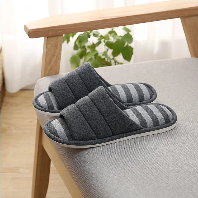 Man Woman Spring Summer  Home Cotton Open Toe Soft  Indoor Slipper