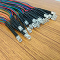 24V Pre-Wired RGB LED Holder 5mm Red/Green/Blue Emitting Diodes Water Clear Decoration Lighting with 4Pin Cable for DIY Car