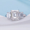 Messi Gems Fine Ring Jewelry  PT950 3CT H VS1 Fancy Emerald Shape Engagement Lab Grown Diamond Ring
