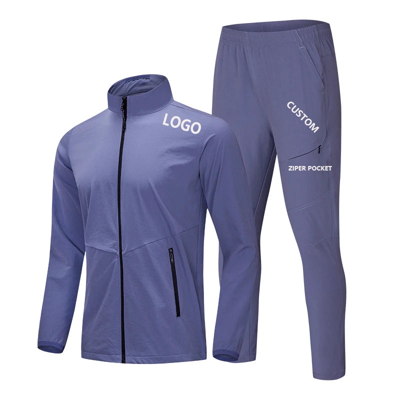 Men's New Hot Selling Blank Custom logo Jacket Gym Tracksuit High Quality Sport Suit