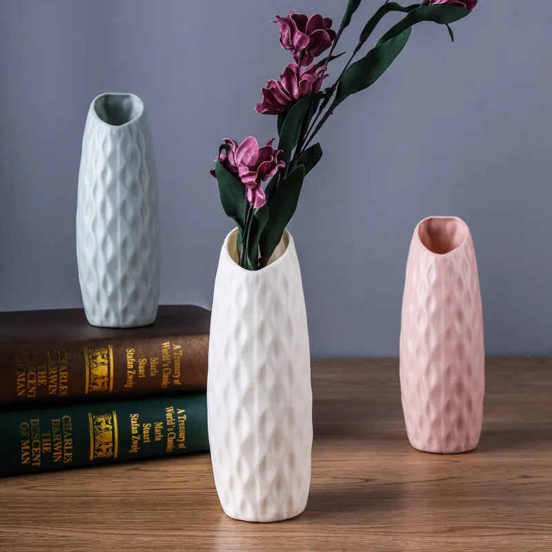 Vase Plastic for Flowers Rustic Home Decor Modern Floral Vase Decorative Centerpiece for Living Room