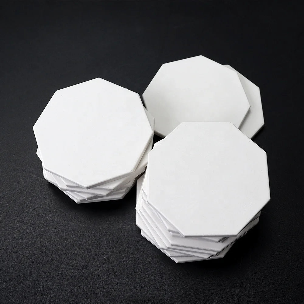 Professional Blank Octagon Ceramic Poker Chips 13g White Chips Any logo Customizable Can Printed on Chips for Casino Games