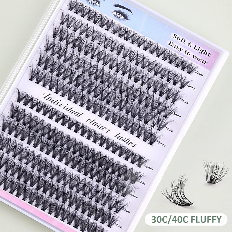 Super Pretty Lashes Cluster Lash Cluster Kit Custom Logo Natural Soft Lashes Clusters Supplier