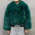 Jancoco Whole Skin Solid Color Fur Jacket Winter Women Luxury Real Fox Fur Coat
