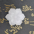 Natural Chinese White Jade Hand Carved Lotus Flower Pendant Fashionable DIY New Jewelry Gift with Lucky Charm