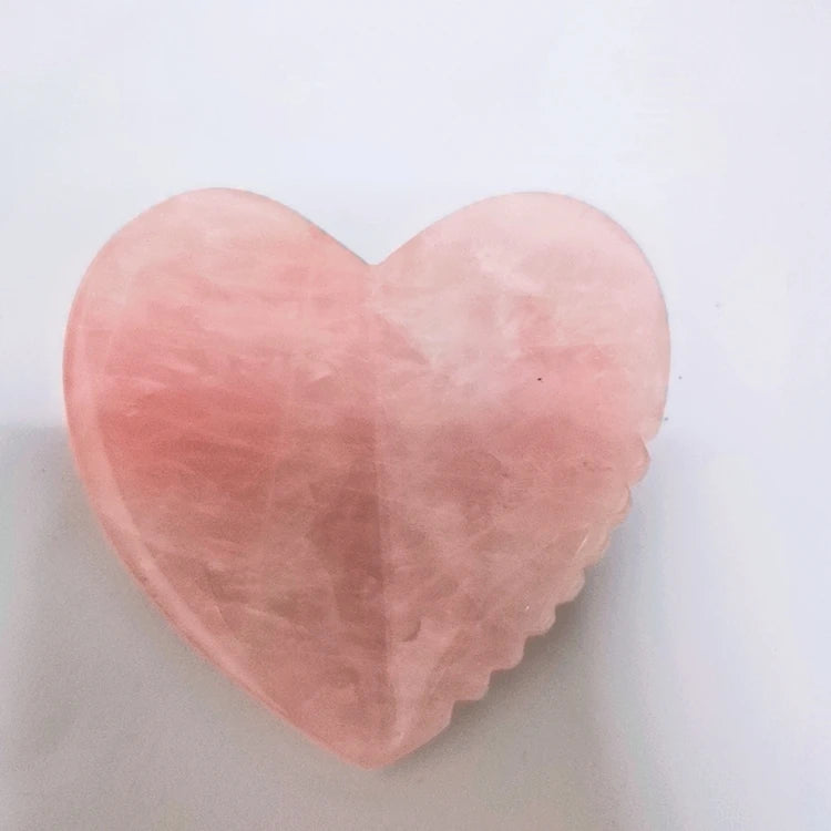 HZ Healing Stones Hot Selling Custom Semi-precious Rose Quartz Stone Spiky Gua Sha Tool Board Natural Crystal