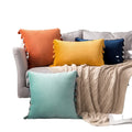 Wholesale Tassels Fringe Lumbar Throw Velvet Pillowcase Pillow Cushion Covers Cases 18 X 18 Inch Zipper Design