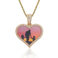 Custom Heart Photo Pendant Necklace Personalized Picture Engraved Jewelry Gifts Fast Shipping