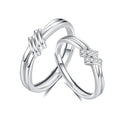 FDJZ-165 Adjustable 925 Sterling Silver Men Women Couple Band Ring Jewelry for Lovers