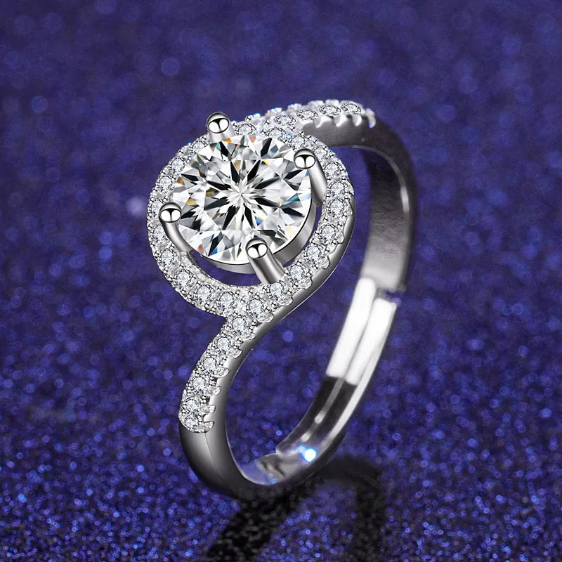 Classic Gold Wedding Engagement Ring for Women TikTok Internet Moissanite with Asscher Cut Diamond Alloy Main Material