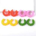 Newly Emerging 2024 Designer Earrings Threaded Resin Twist Juice Color Student Acrylic Earrings