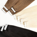 Tape in Hair Extensions 100human Hair Russian Raw 100% Remy Human Virgin Straight 1b Double Drawn Invisible Tape Hair Extension