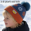 Fashion Winter Kids Beanie Cap Pom Fur Ball Outdoor Cute Warm Acrylic Knitted Children Hat for Winter