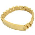 Luxury 18K Gold Plated Stainless Steel Watch Band Trendy Long Bar Bracelet with Titanium Steel Hammered Watch Strap for Gift
