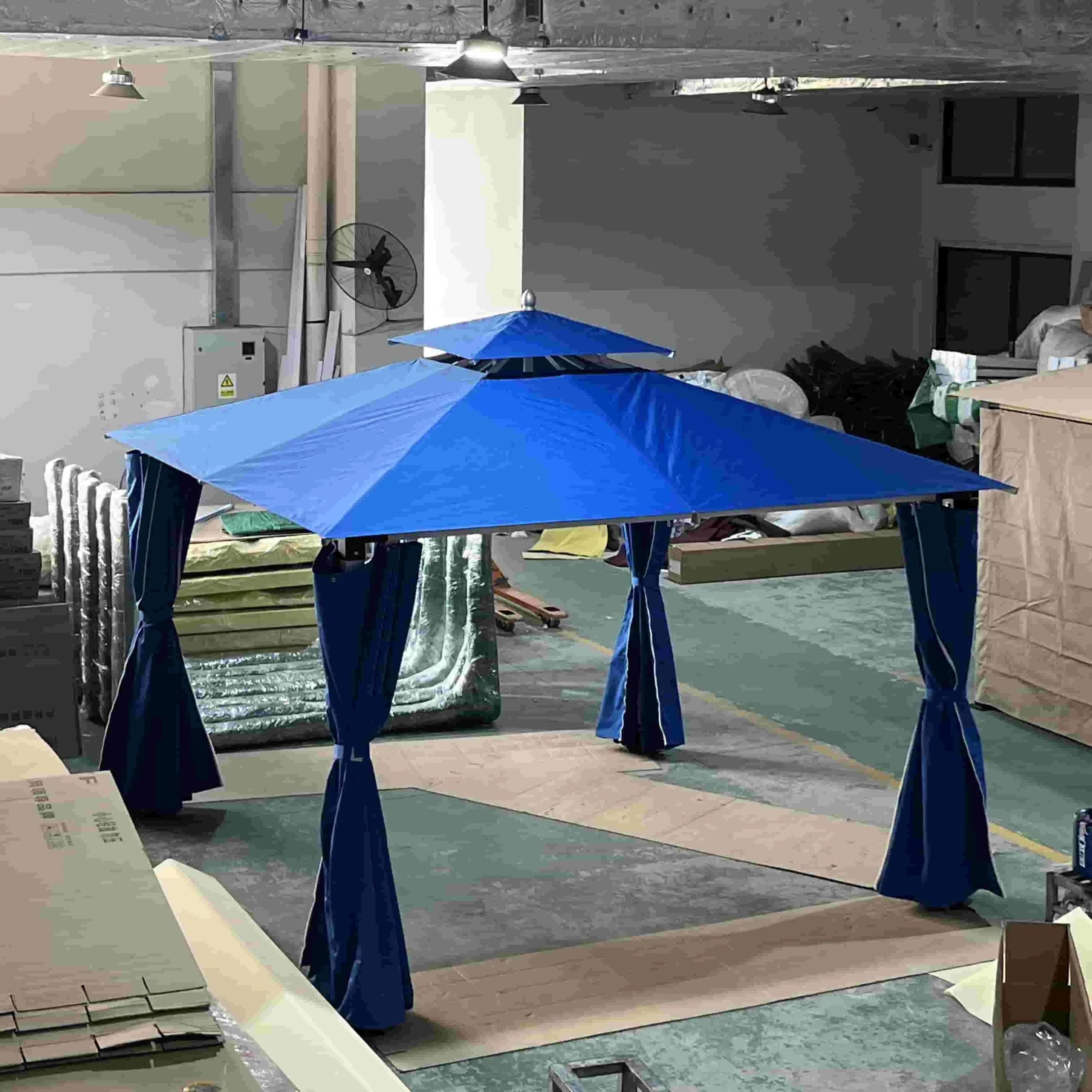 Modern Style  Framed Iron Roofed Gazebo Tent Waterproof Outdoor Patio Furniture for Hotels Parks Courtyards Gyms