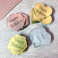 Mirror Hexagon Love Heart Birthday Party Cake Decoration Cupcake Topper Toppers for Happy Birthday Party Cake Decor