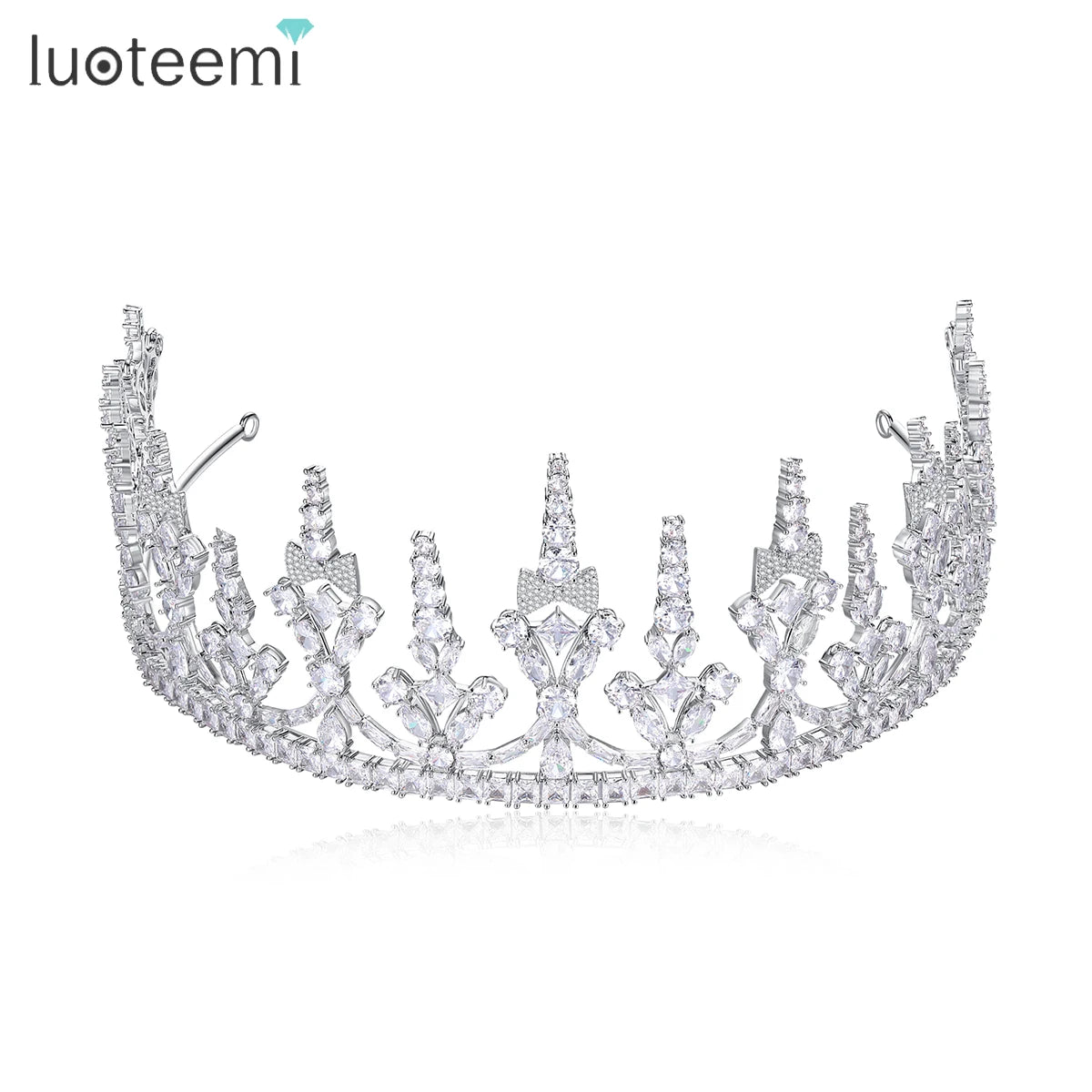 LUOTEEMI Wholesale Tiara Bridal Jewelry Wedding Crown and Luxury Queen Crystal Flower Hair Accessory Woman