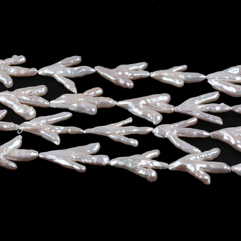 White Natural Claw Shape Irregular Chicken Feet Pearl Baroque Freshwater Loose Beads