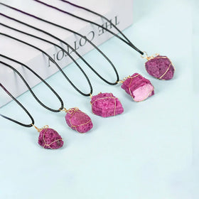 New Arrived Raw Crystals Healing Stones Purple Cobalt Calcite Rough Pendant for Gifts