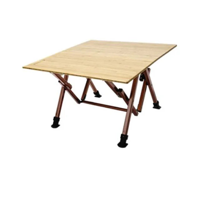 Cnlf Hot Sale Outdoor Popular Customized Aluminum Frame Plastic Wood Bamboo Table Top Picnic Dining Camping Folding Table