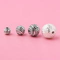 Retro 925 Sterling Silver Black Round Charms Beaded for Jewelry Making Accessories Wholesale