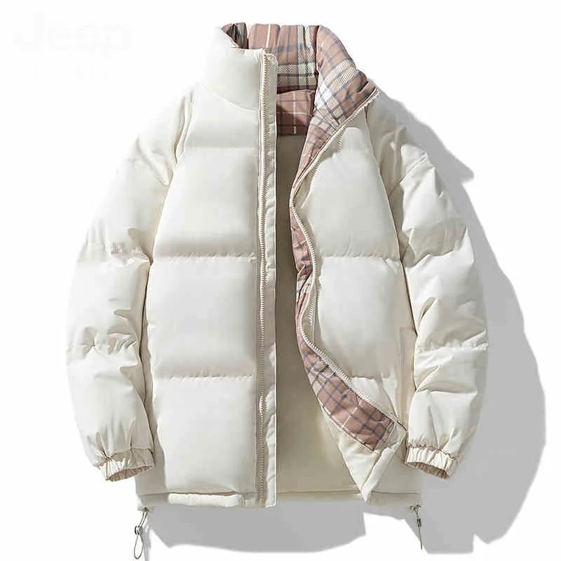 New Men's Stand-up Collar Coat for Men Outdoor Fashion Couple Clothing Thickened and Warm Loose Casual Jacket for Men