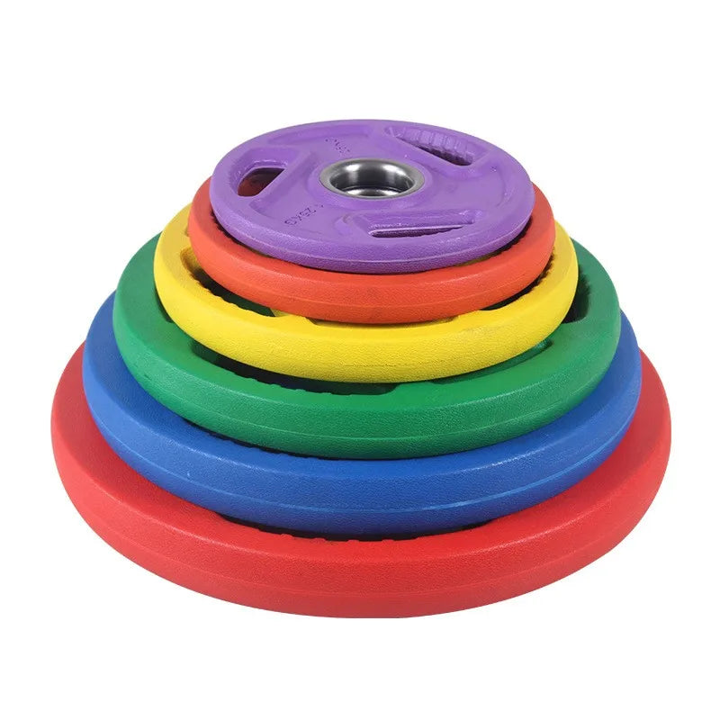 Durable Sports Gym Weightlifting Competition Standard Kilogram Calibration Cast Iron Core Rubber Weight Plates Universal Use MOQ