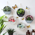 Nordic Style Living Room Wall Planter Pot Decor Door Decoration for Home Arts Ironwork Round Wall Hanging Vase
