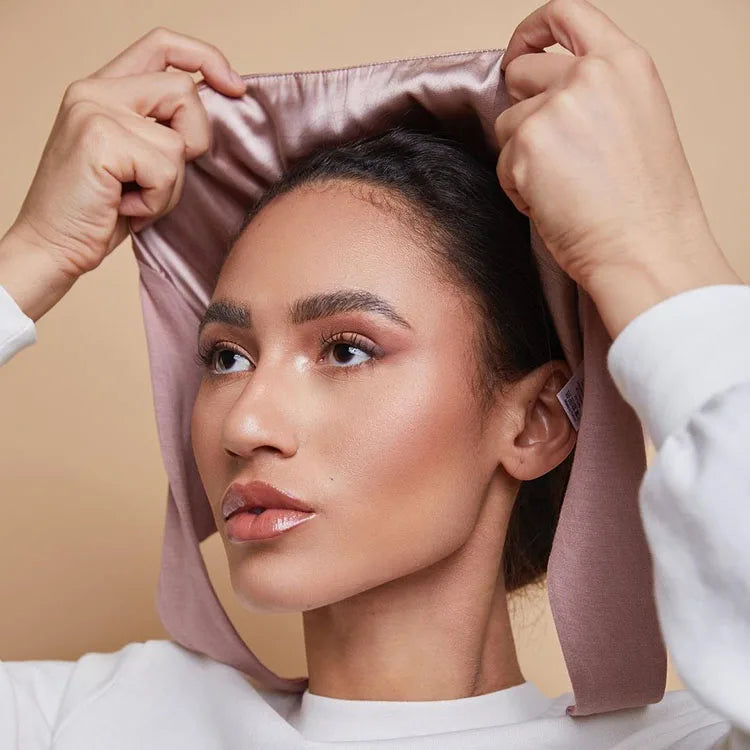New Design Customized Satin Lined Underscarf Elastic Jersey Tie Back Cotton With Satin Undercap Natural Silk Inner Cap