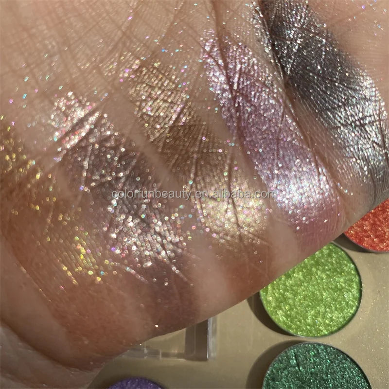 Custom Individual Eyeshadow High Pigmented Sparkle Diamond Vegan Cosmetics Private Label Holographic Makeup Eyeshadow
