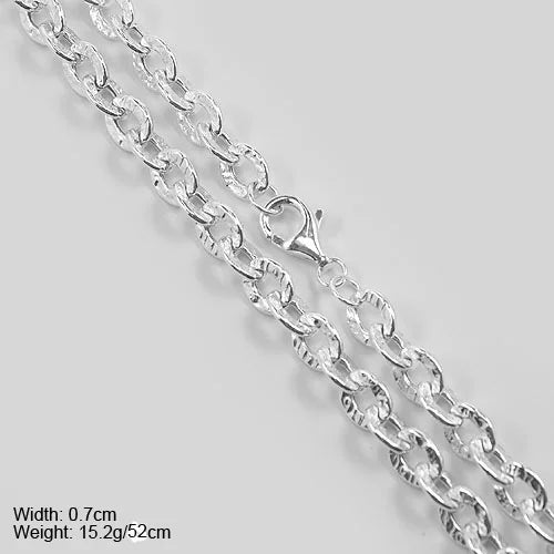 7mm Big Cuban Link Real 925 Silver Hand Chain for Men 20inch Necklace New Silver Chain Design