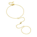 Wholesale Jewelry 925 Sterling Silver 14K Gold Plated Summer Beach Vacation Cz Zircon Layer Hand Chain Bracelet for Women