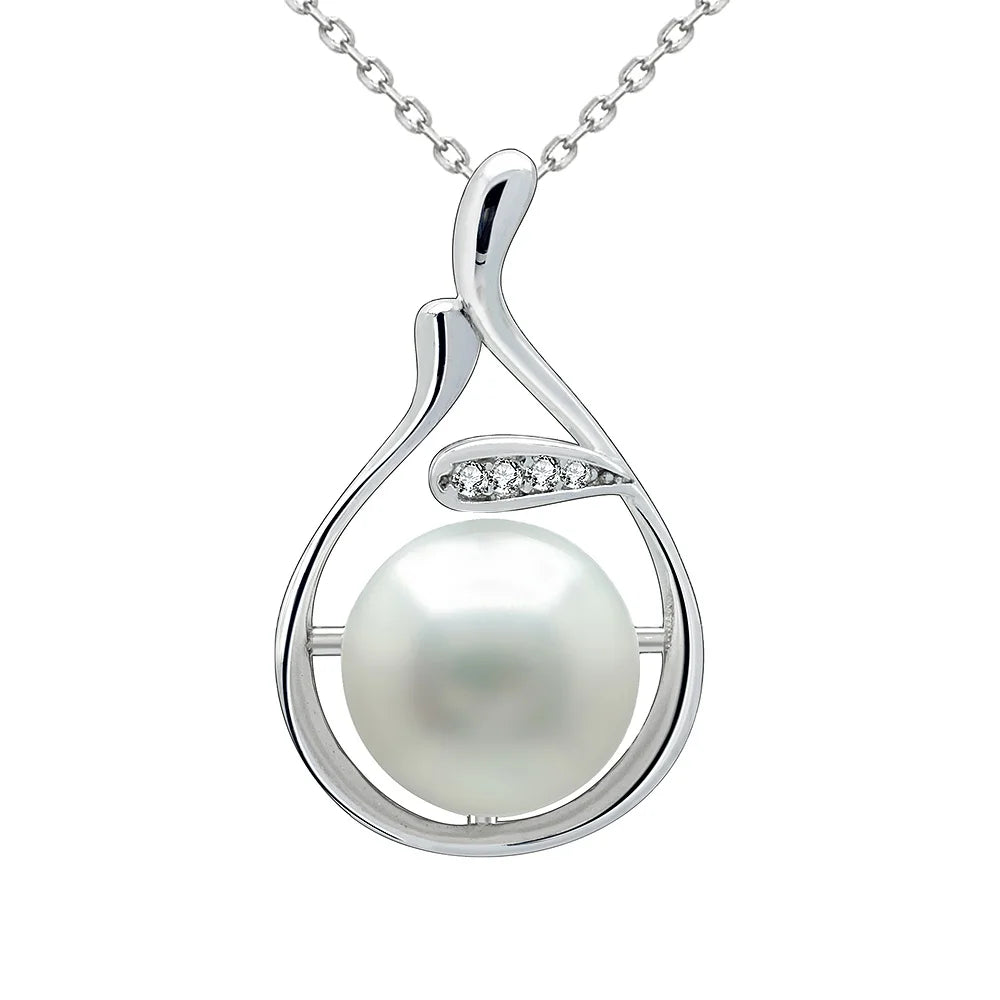 Fashion Jewelry Fine Sterling Silver Fresh Water Pearl Necklace Pendant Charm Pearls for Jewelry Making